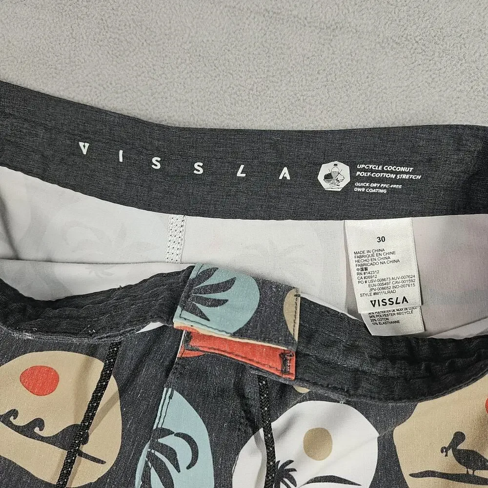 Vissla Board Shorts Mens 30 Upcycle Palm Tropical Trunks‎ Stretch Surf Hoffman